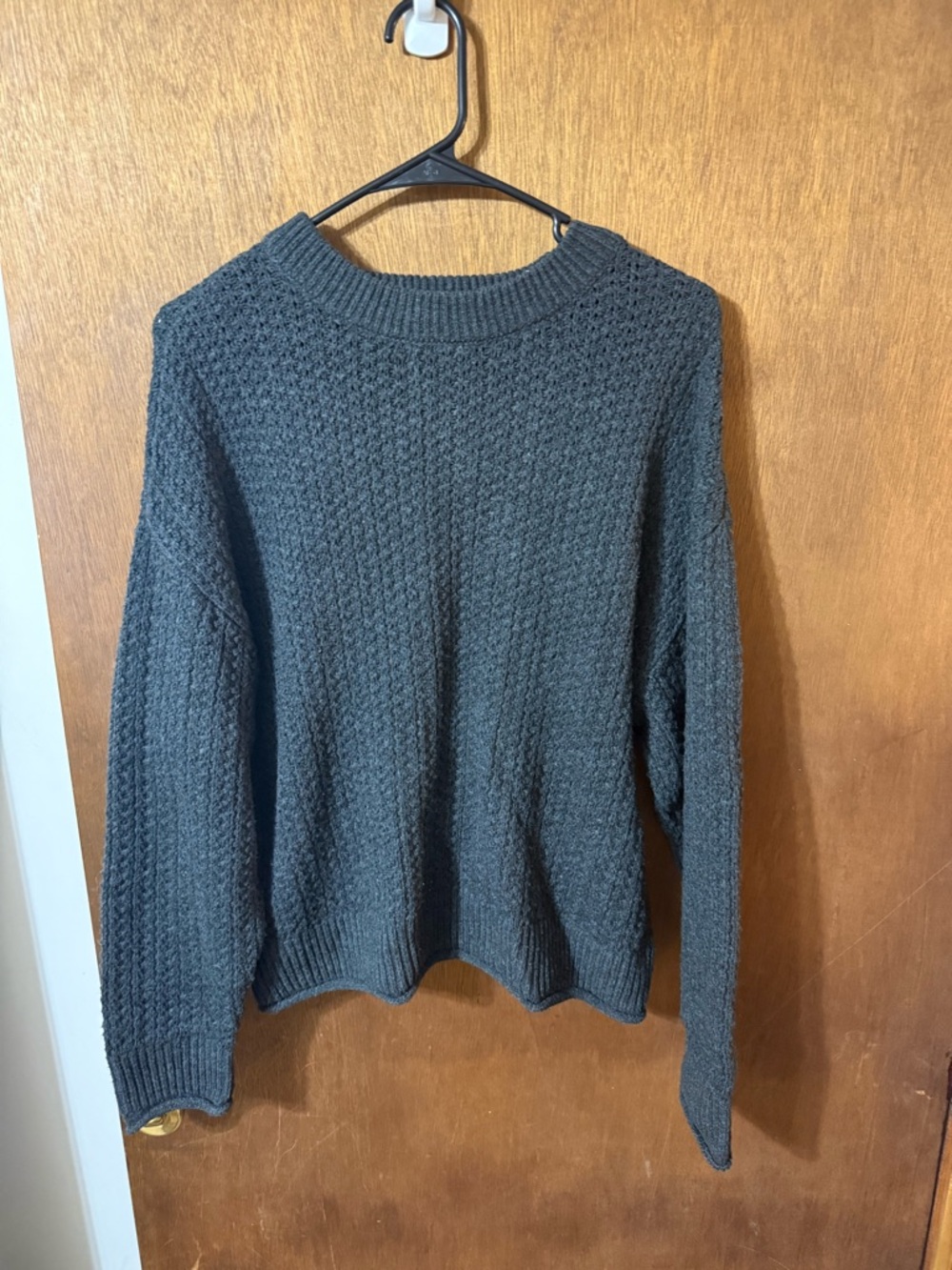 Universal Thread Charcoal Crewneck Textured Knit Sweater